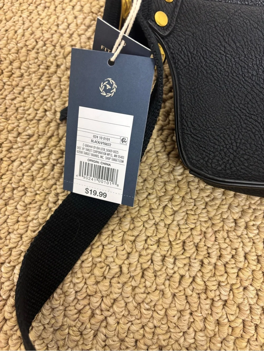 Universal Thread Black Leather Crossbody Belt Bag - NWT